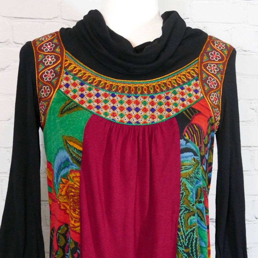 Derhy French Jersey Turtleneck with Embroidery